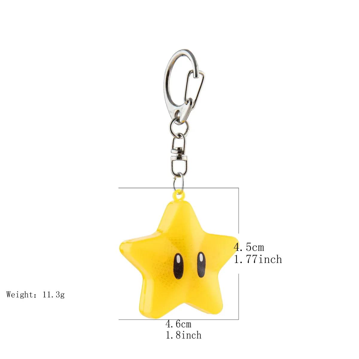 Porte-clés lumineux étoile de dessin animé, mignon, en acrylique, lampe étoile, accessoires de sac p
