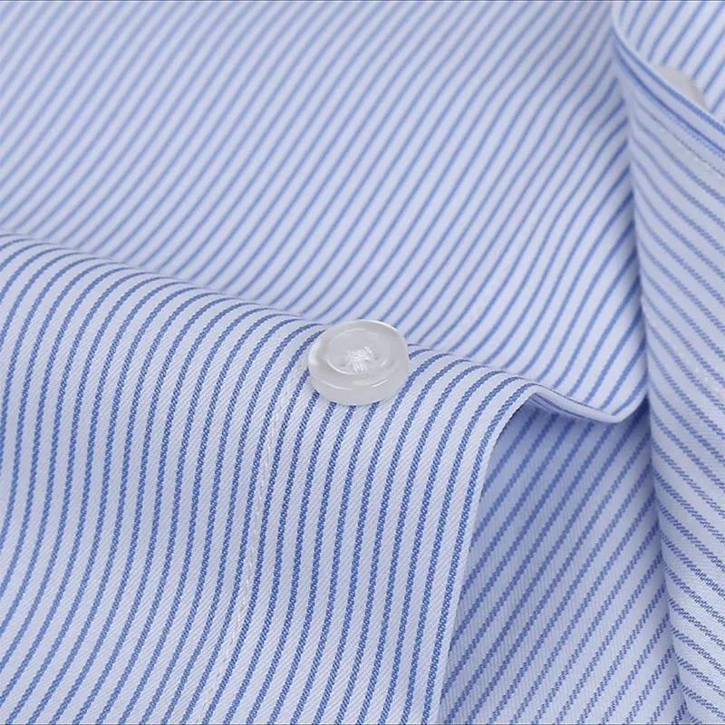 Chemise d'été à manches courtes pour hommes, mince, sociale, professionnelle, formelle, rayée, décon