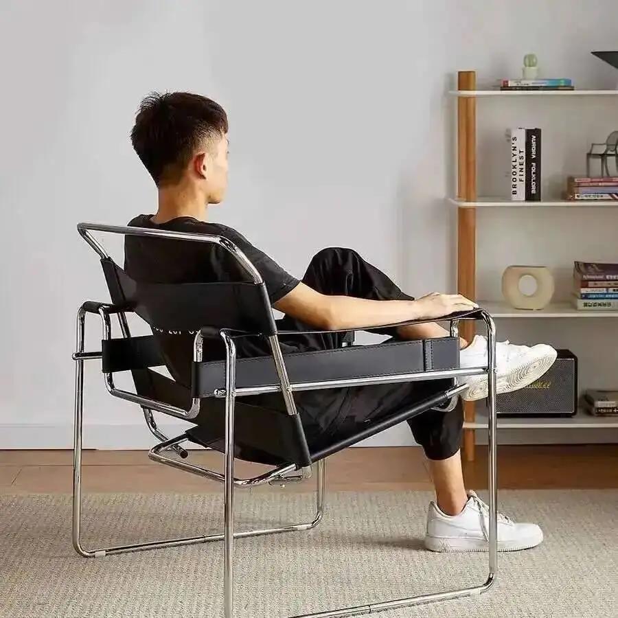 Chaise canapé décontracté maille Photo unique médiévale industrielle rouge Style nordique Bauhaus se