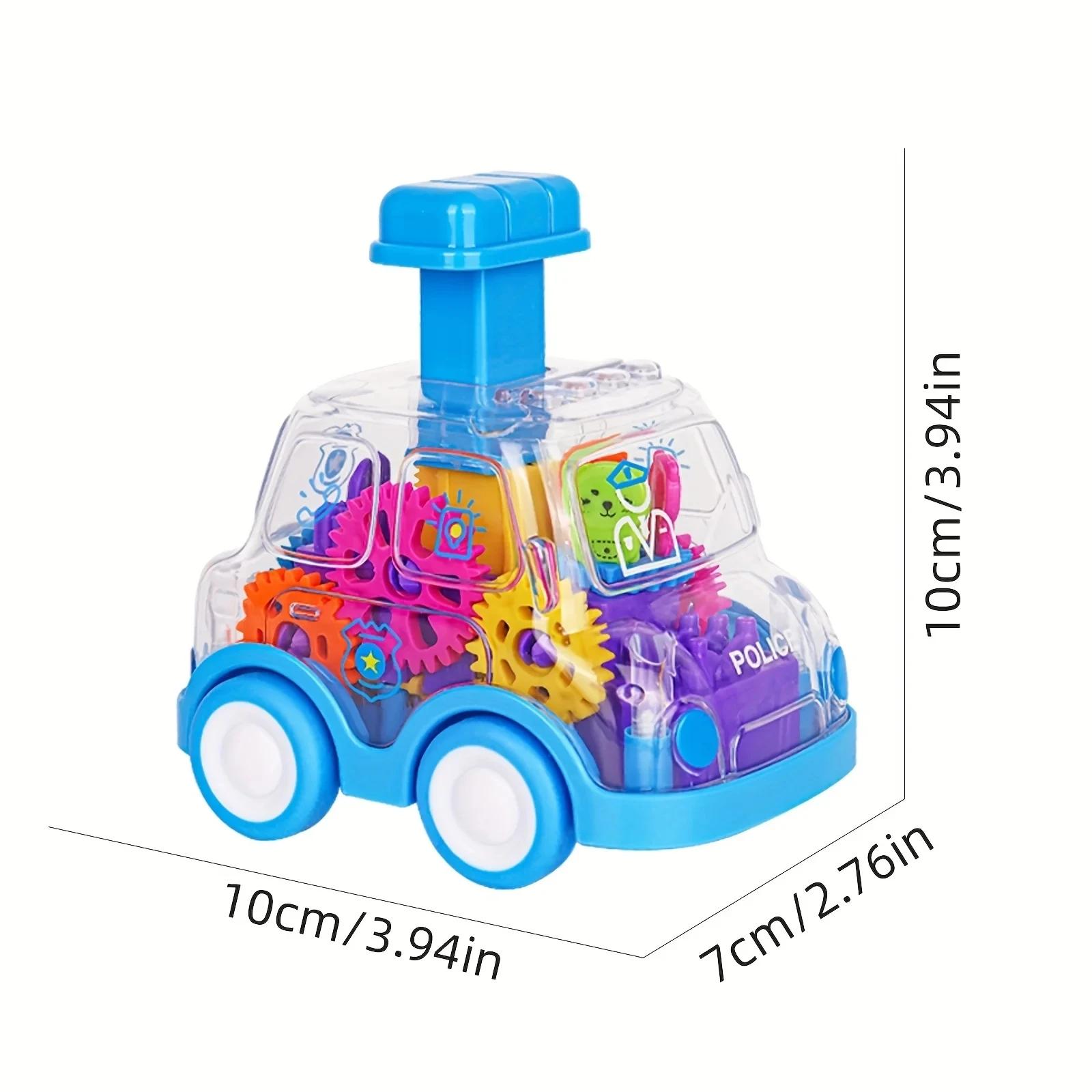 Jouet pour bébé dessin animé presse engrenage voiture jouet Lnertia Pull-back voiture transparente i