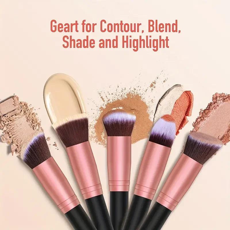 Professiona 14 pièces ensemble de pinceaux de maquillage fond de teint doux moelleux Blush poudre fa