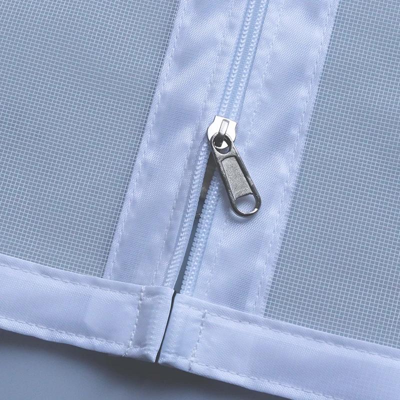DTGJ-Moustiquaire Fenêtre avec Fermeture Éclair, Écran de Porte Blanc, Taille Personnalisée, Maille 