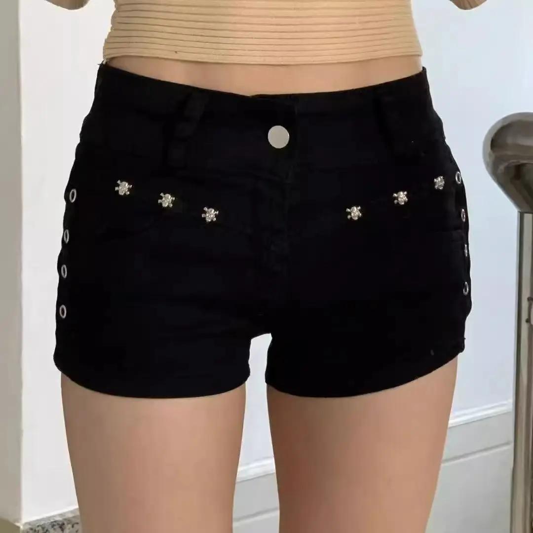 Shorts pour femmes, skinny, créatifs, à lacets, streetwear populaire, personnalité quotidienne, étud