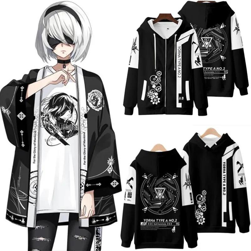 Jeu NieR: Automata impression 3D hommes/femmes mode harajuku sweat à capuche à manches longues pull/