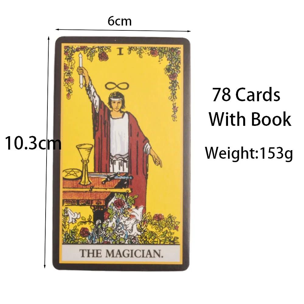 Jeu de cartes de Tarot classiques noires, 78 pièces, jeu de révélation de la bonne aventure avec gui