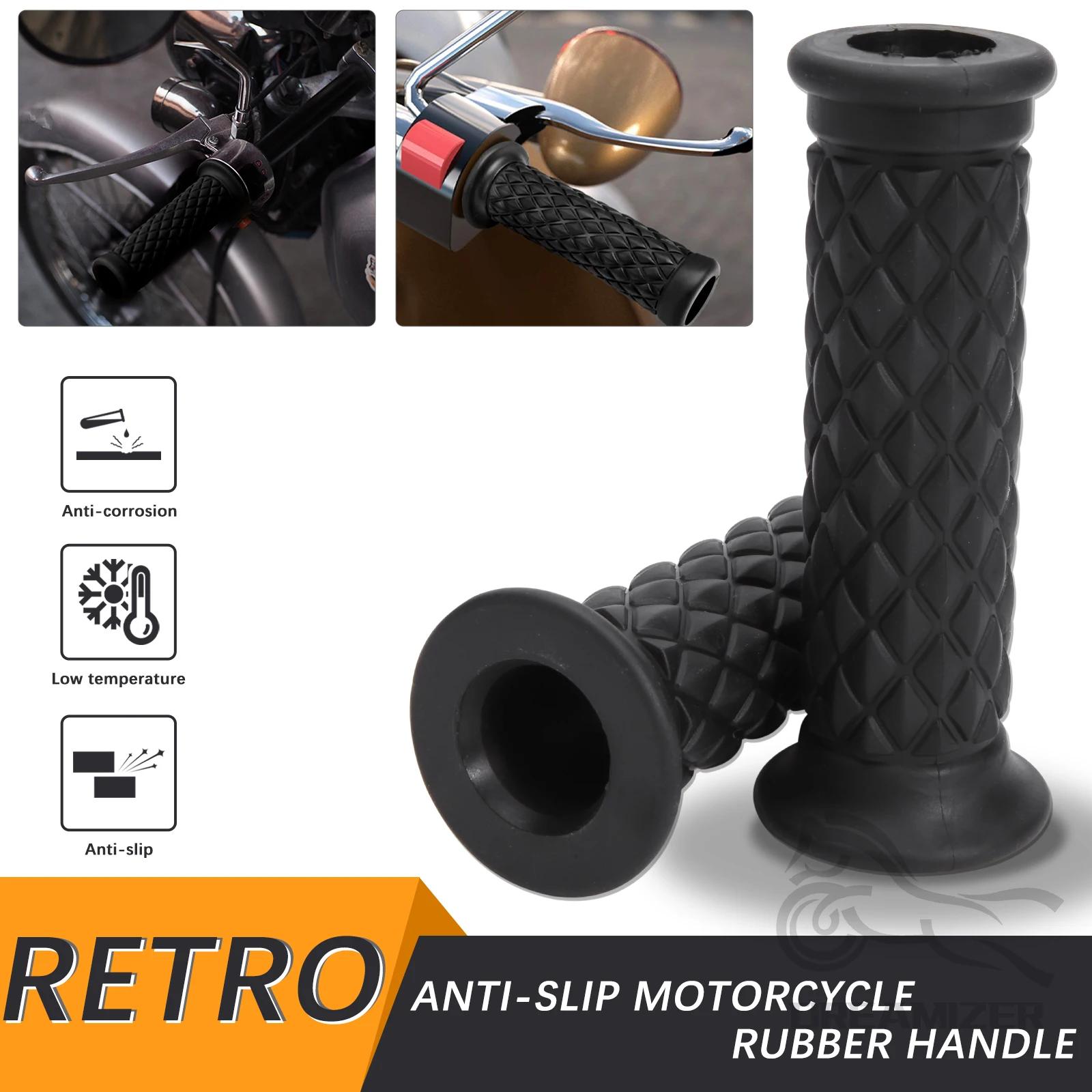 Poignées de guidon de Moto rétro universelles 7/8 "22mm 24mm poignées de guidon en caoutchouc antidé