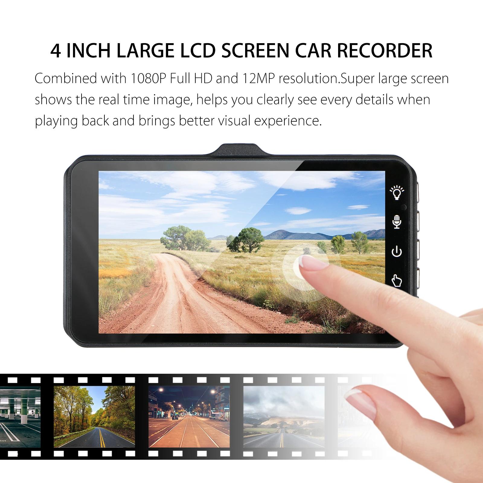 Dash Cam Caméra de tableau de bord avant et arrière, enregistreur vidéo de voiture, boîte noire, FUL