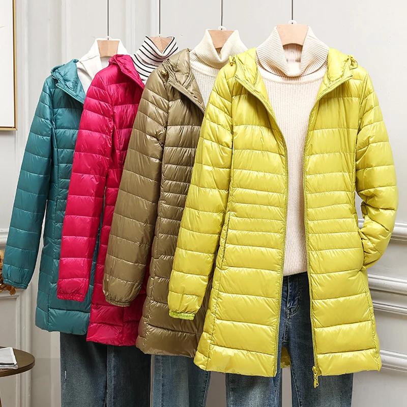 Femmes vestes bouffantes ultralégère canard doudoune nouveau automne hiver chaud Portable à capuche 