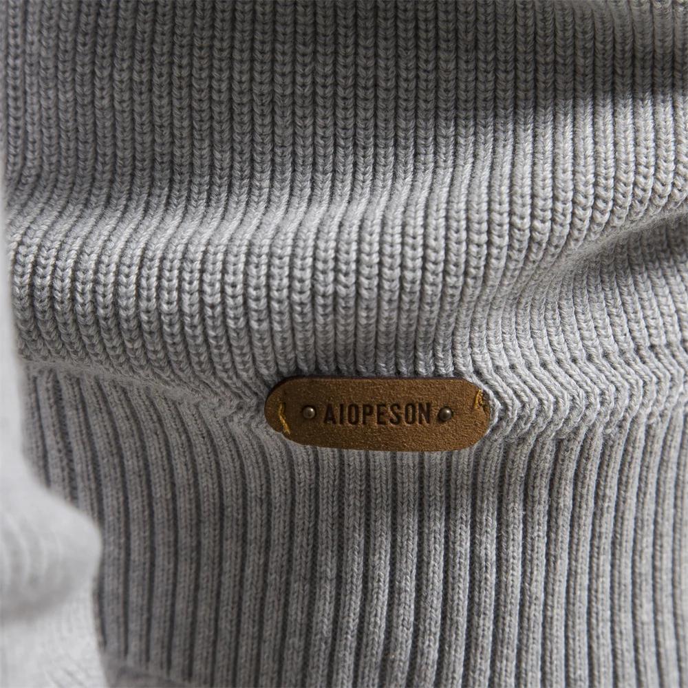 Cardigans en coton avec fermeture éclair pour hommes, pulls sociaux décontractés à la mode, col haut