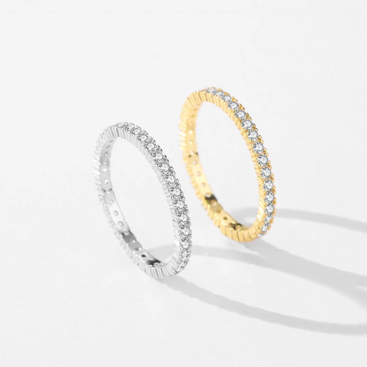 MODIAN 925 en argent Sterling classique étincelant Zircon mariage bague de fiançailles promesse bagu
