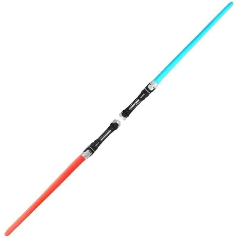 Épée lumineuse colorée, jouets Laser, sabre Laser rouge et bleu, Double sabre télescopique, musique 
