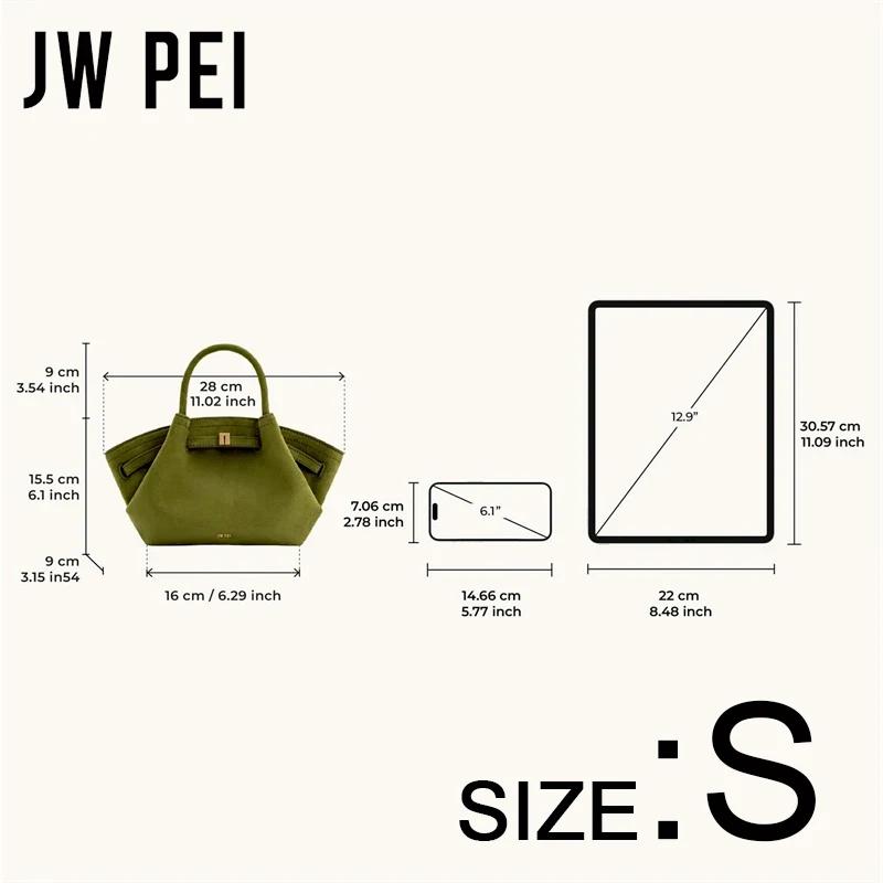 Sac fourre-tout en cuir grainé JW PEI Hana pour femme, sac à main de luxe à poignée supérieure, sac 