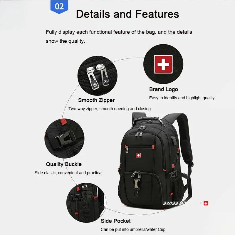 Sac à dos pour ordinateur portable en tissu Oxford imperméable de grande capacité, sac de voyage sco