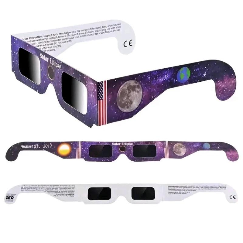 Lunettes d'éclipse Premium, 5 pièces, lunettes solaires approuvées AAS, certifiées CE et ISO, Film f