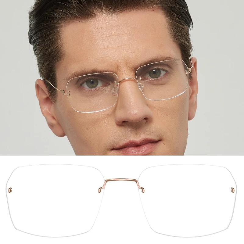 Danemark marque sans monture lunettes cadre ultraléger sans vis hommes affaires lunettes carrées fem