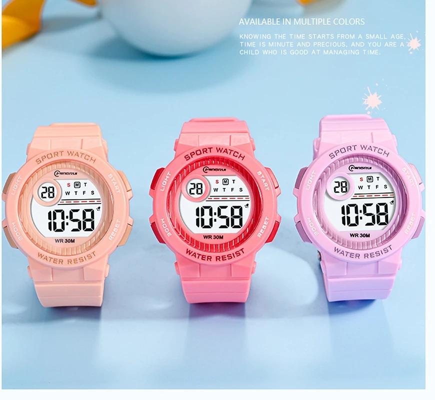 OHSEN enfants Sport montres 30M étanche rose Silicone électronique montre-bracelet chronomètre enfan