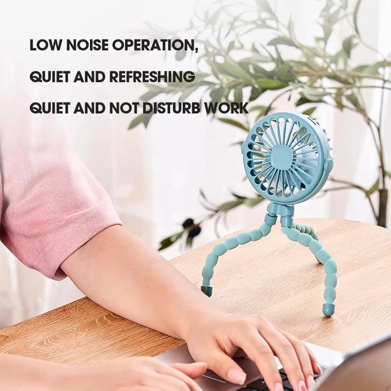 Ventilateur pieuvre pour poussette anti-pincement, 3 vitesses, petite veilleuse, mini ventilateur US