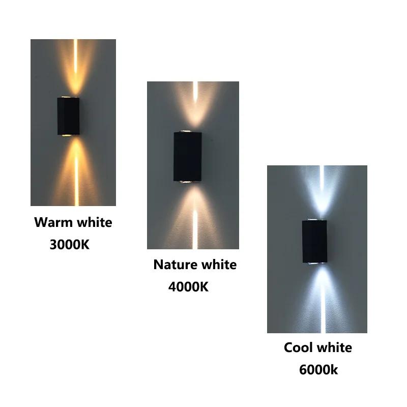 Lumière extérieure COB en aluminium argenté 6W éclairage extérieur extérieur étanche IP65 applique m