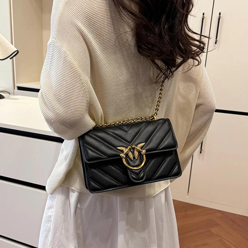 Sac à bandoulière tendance pour femme avec chaîne, bandoulière réglable, sac à bandoulière unique, s