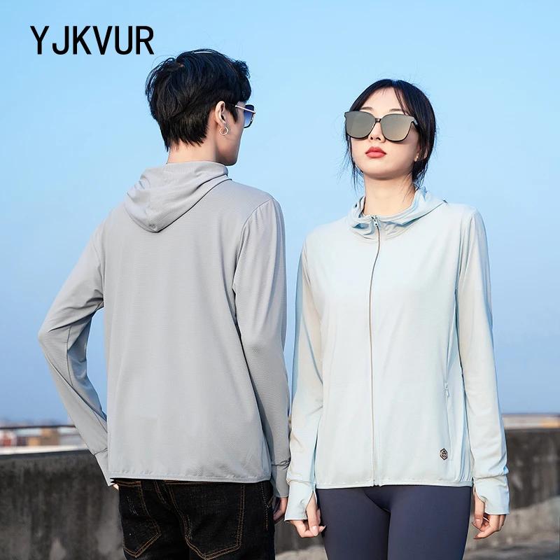 YJKVUR unisexe été nouveau UPF 50 + UV Protection solaire veste à capuche hommes femmes léger randon