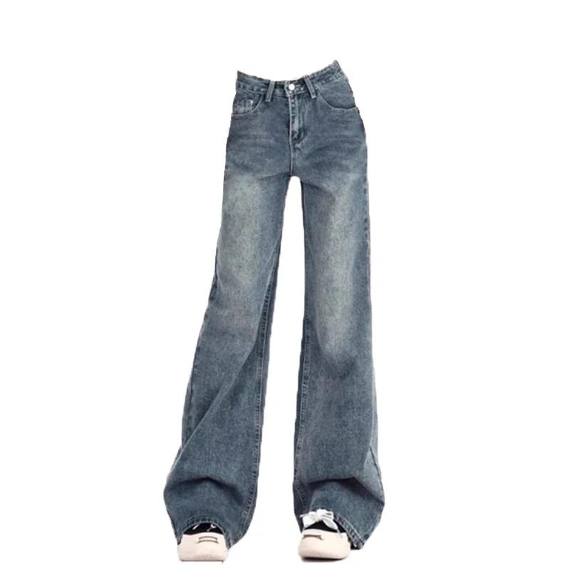 Dames jean pantalon évasé loisirs minceur Vintage inspiré automne taille haute cloche femmes pantalo