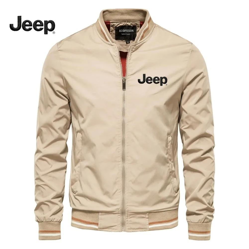 Veste Jeep à col montant pour le printemps et l'automne, veste de baseball décontractée de haute qua