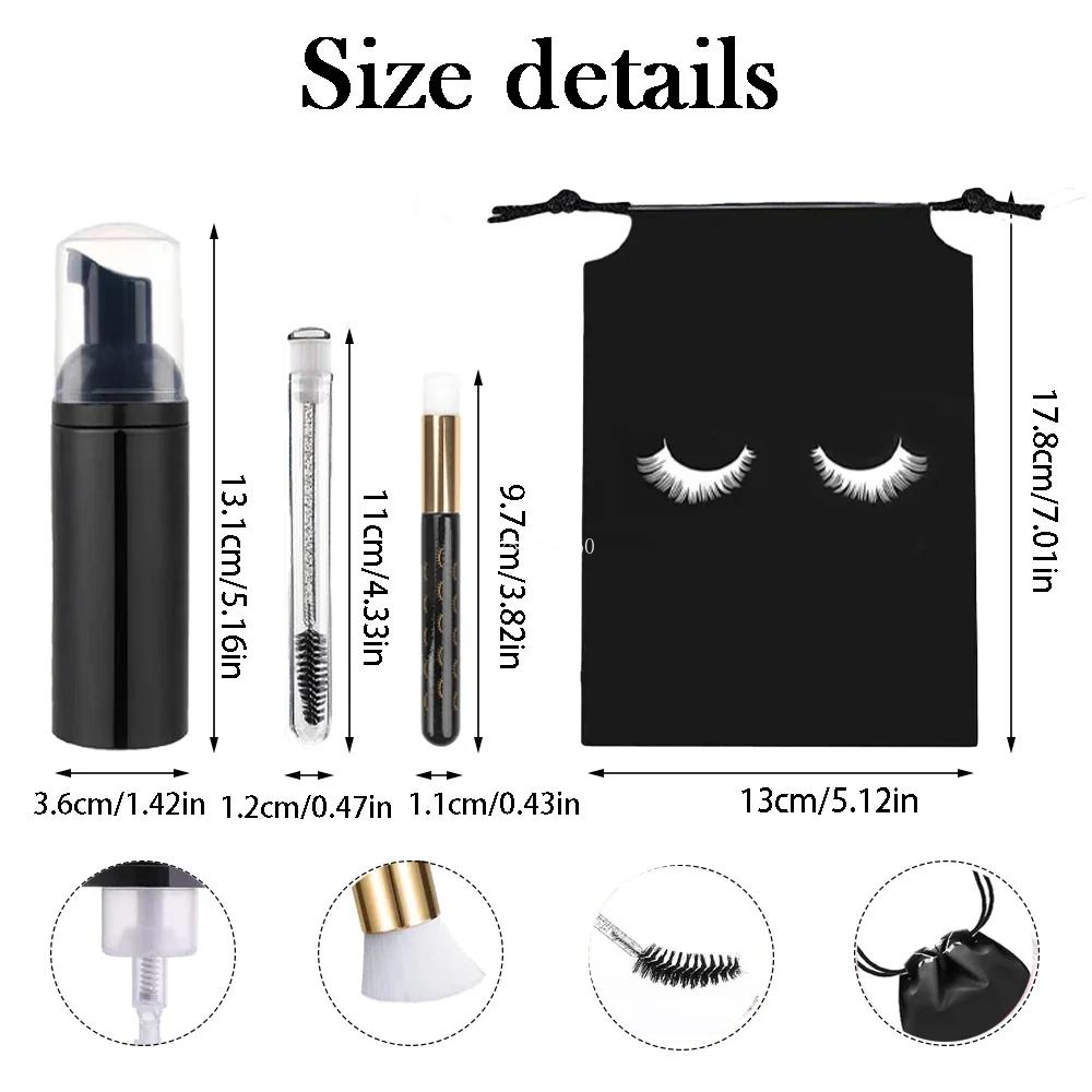 50/25 pièces dissolvant d'extension de cils avec ensemble de brosses à Mousse nettoyage des cils net