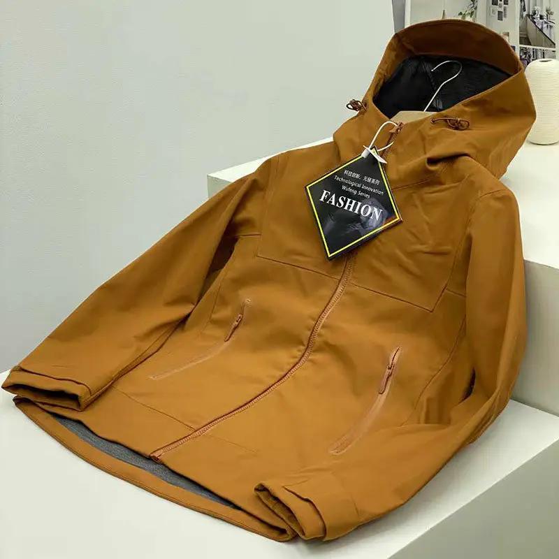 Veste Softshell Homme 2026 Style Britannique Rétro Sans Coutures Adhésives pour Sports de Plein Air,