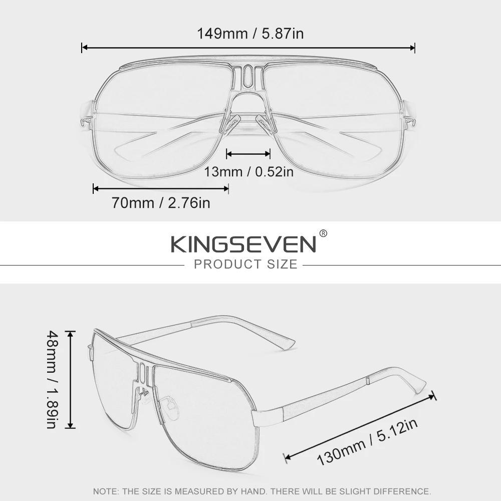 KINGSEVEN Lunettes de soleil de luxe modernes pour hommes et femmes, polarisées UV400, monture large