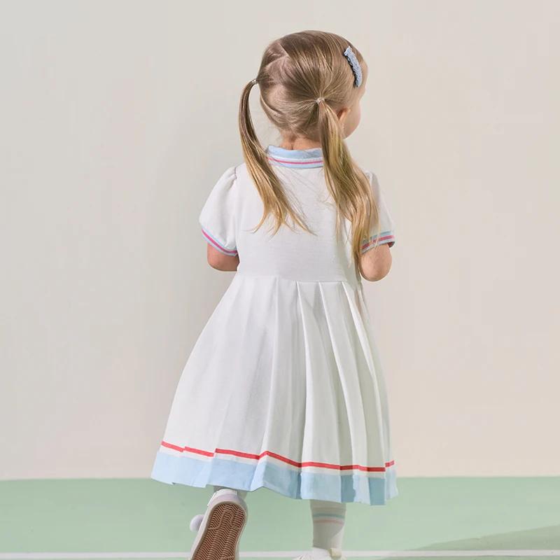 Dave Bella filles robes automne printemps manches courtes élégant coton enfants jupe décontractée sp