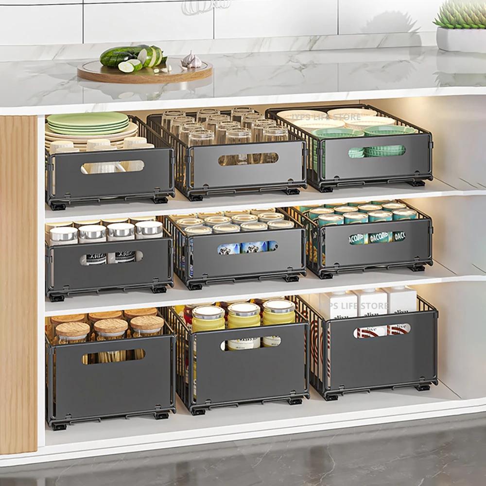 Support de rangement de cuisine, organisateur d'armoire extractible, tiroir coulissant, plateau de r