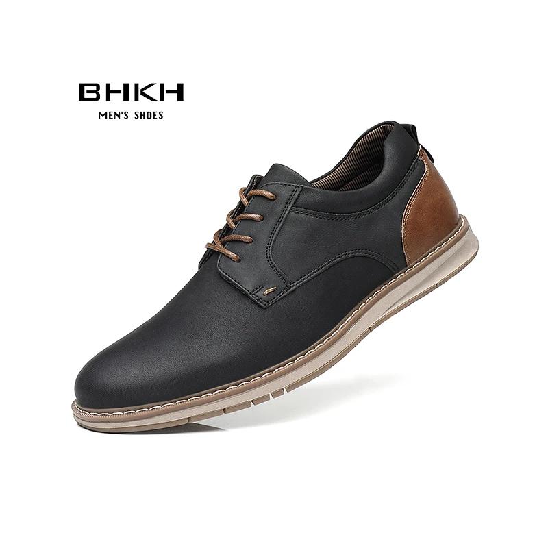 BHKH nouvelles chaussures pour hommes printemps/été en cuir Pu chaussures décontractées respirantes 