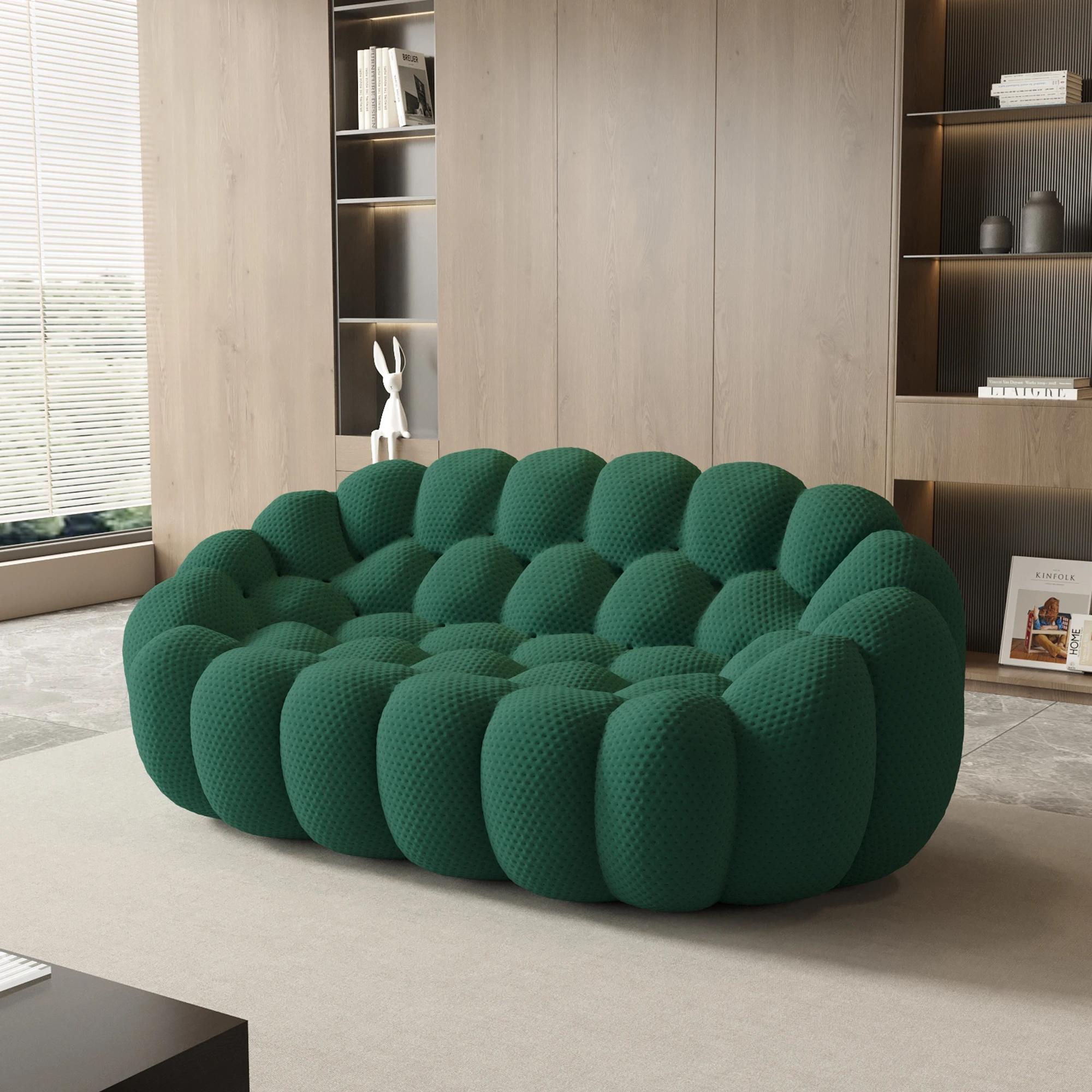 Sdorens 78 ''canapé désossé incurvé moderne confortable tissu tricoté 3D causeuse canapé canapé pare