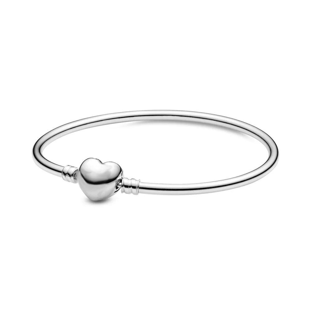 Bracelet classique en argent pur 925% pour femmes, breloque ronde à la mode, bijoux de luxe originau