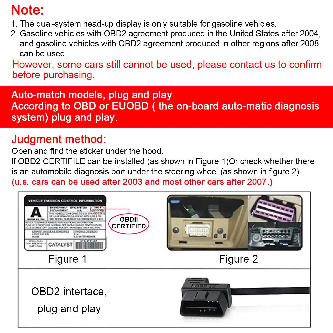 HUD OBD2 + GPS ordinateur de bord affichage tête haute tachymètre de voiture Turbo pression d'huile 