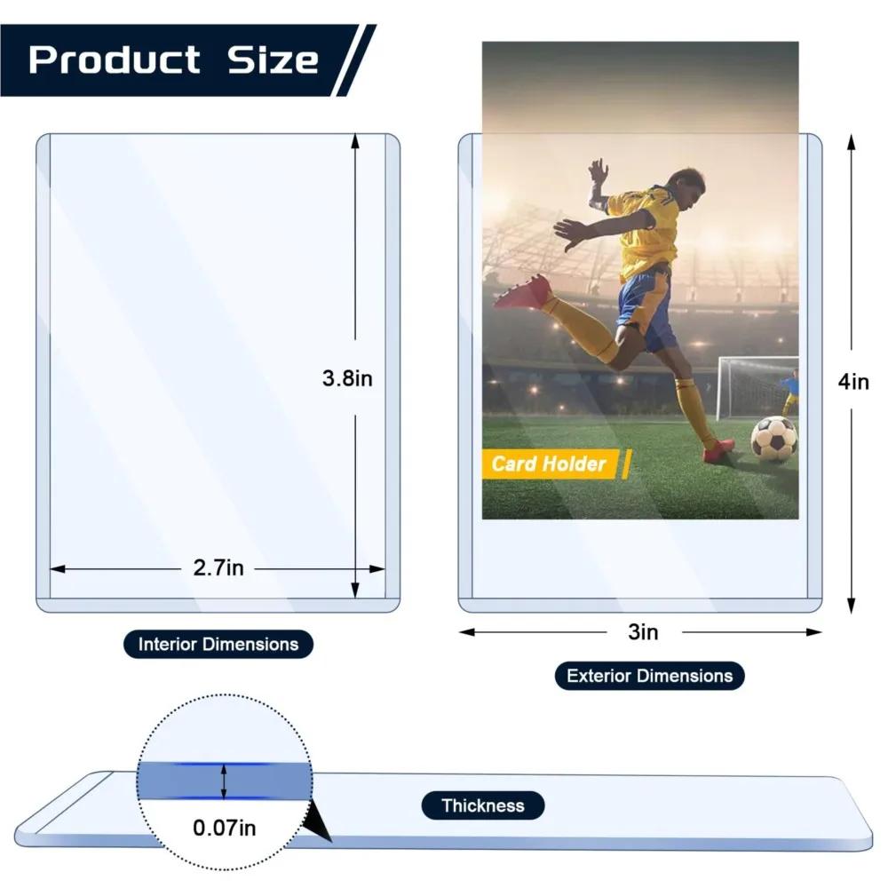 Protège-cartes rigides transparents anti-rayures 3" x 4" (25-100 pièces) pour cartes Pokémon, de bas