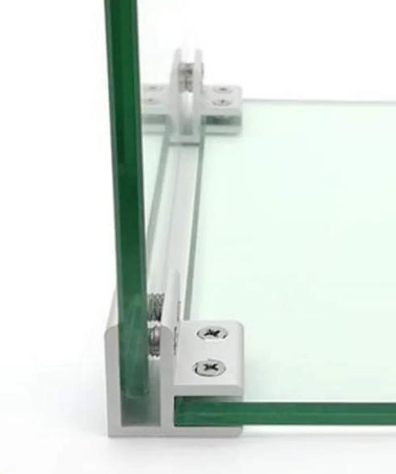 Lot de 4 supports de jonction en aluminium pour verre, en forme de L, T ou croisée, pour cloisons de