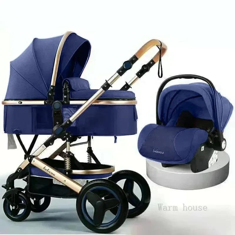Poussette de luxe 3-en-1 Horizon avec siège auto réversible, système de voyage amortissant les chocs