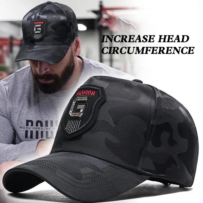 Casquette de baseball Big Head LyumabovTall Crown CamSolomon pour homme, casquette à visière, chapea