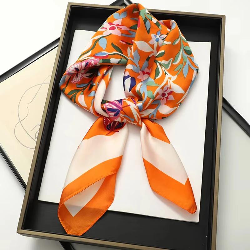 Injplanchers f carré de luxe pour femmes, bandes de cheveux Hijab, foulard de la présidence, châle e