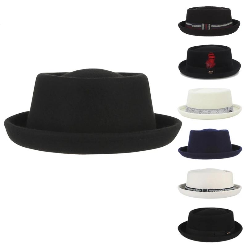 Chapeau Fedora 100% laine pour tarte de porc, pour femmes et hommes, automne et hiver, chapeau de po