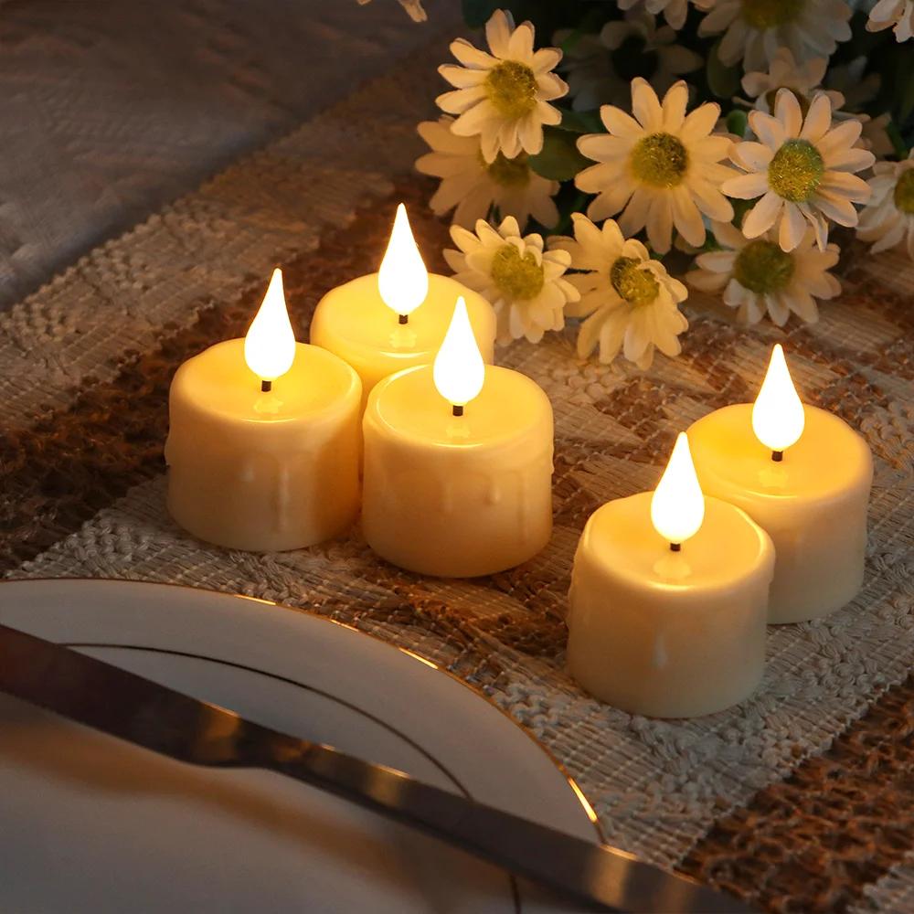 Lampe à bougie Rechargeable avec télécommande, bougies LED pour décoration de chambre, anniversaire,