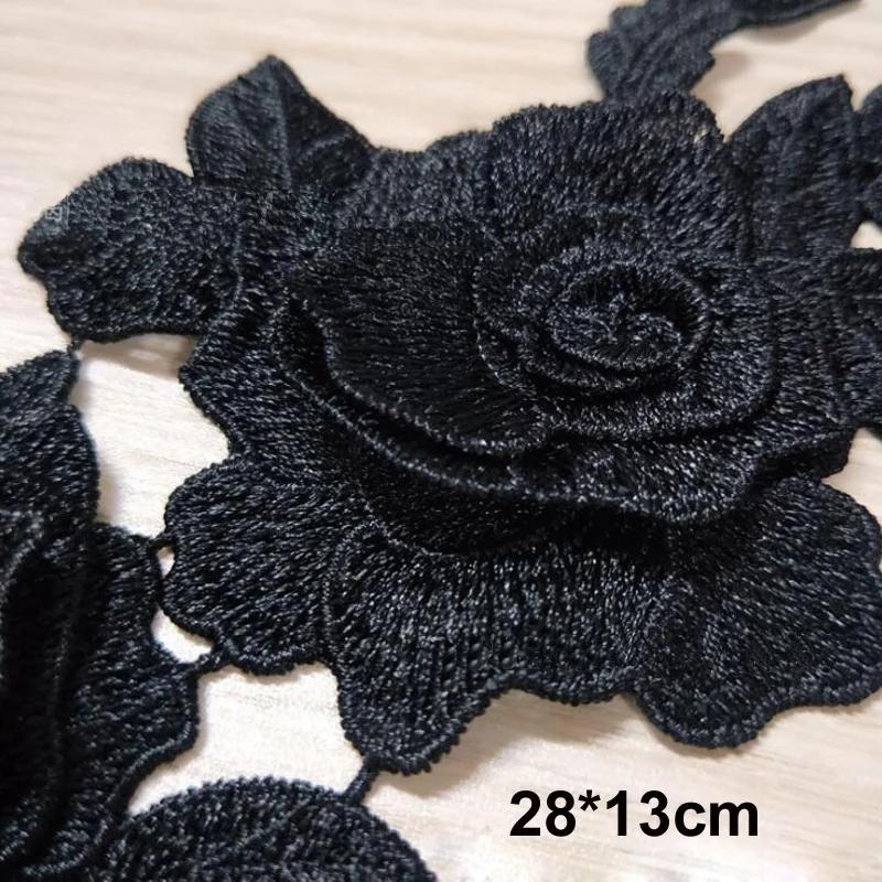 Patch brodé de fleurs de roses à coudre, 2 pièces, pour robe, chapeau, sac, jean, appliques, artisan