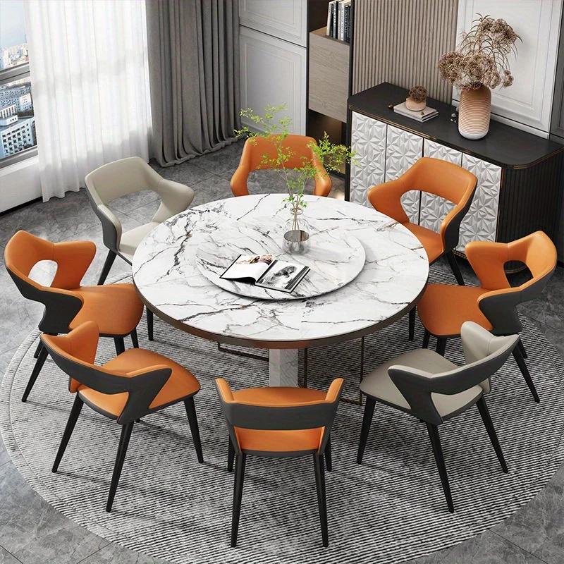 Chaise de salle à manger en cuir de Style français avec dossier, Design creux, adaptée au Clubhouse,