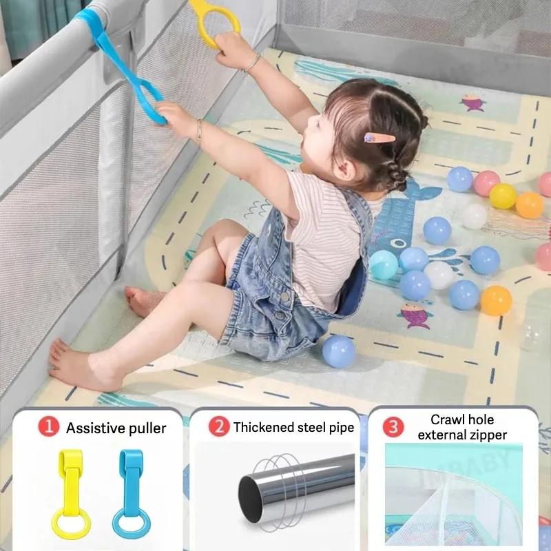 Grand parc de jeu IMBABY 0-6 ans - Jardin sécurité intérieur extérieur rembourrage fosse à balles activités