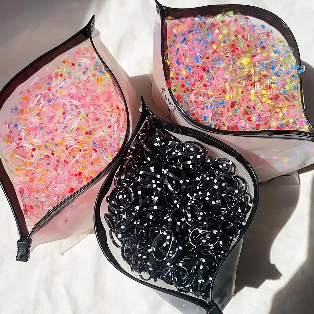 500/1000 bébé filles coloré jetable élastique cheveux cravates bandeau enfant en bas âge élastique p