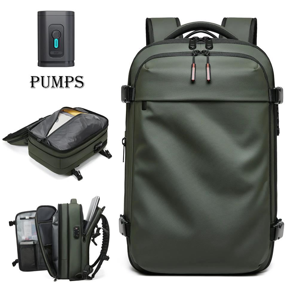 Sac à dos de voyage à compression sous vide pour hommes, sac à dos pour ordinateur portable, arc-en-