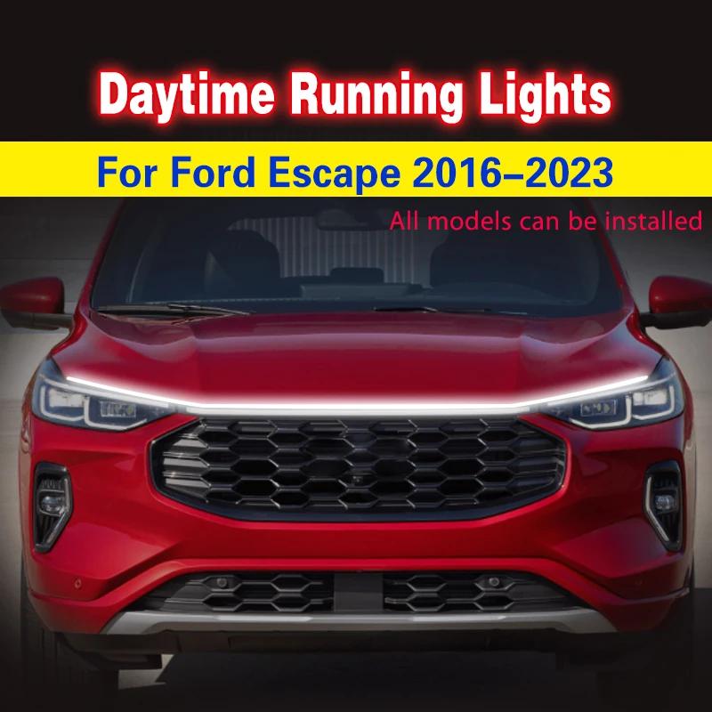 Feux Antibrouillard LED pour Capot de Voiture, Bande Lumineuse Décorative DRL, pour Ford Escape 2016