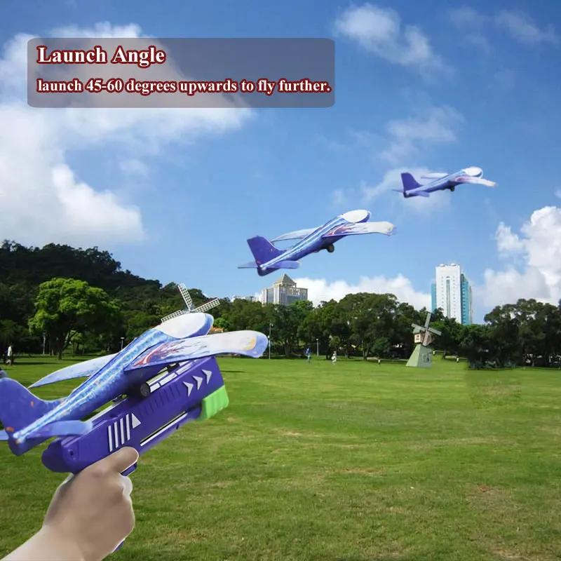 Lanceur d'avion en mousse pour enfants, 24/34cm, jouet d'extérieur pour garçons, jeu de catapulte de