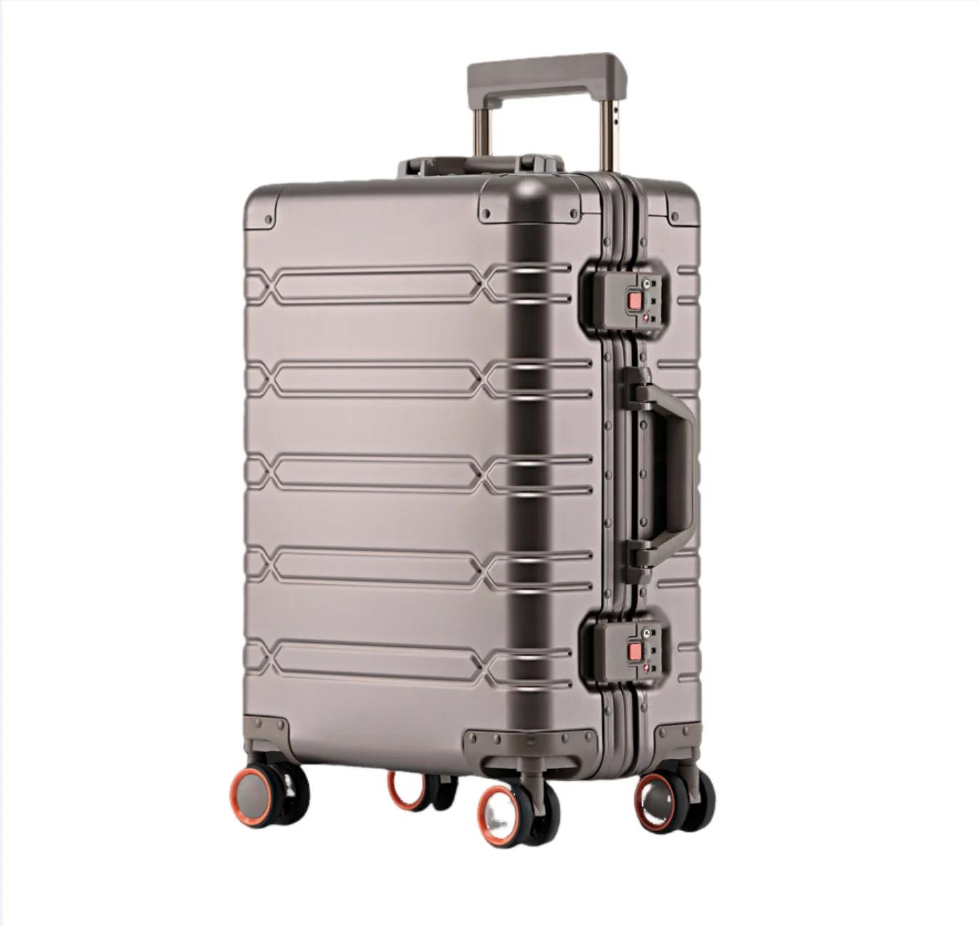Ensemble de bagages durables de grande capacité, valise en aluminium pour femmes et filles, bagage à